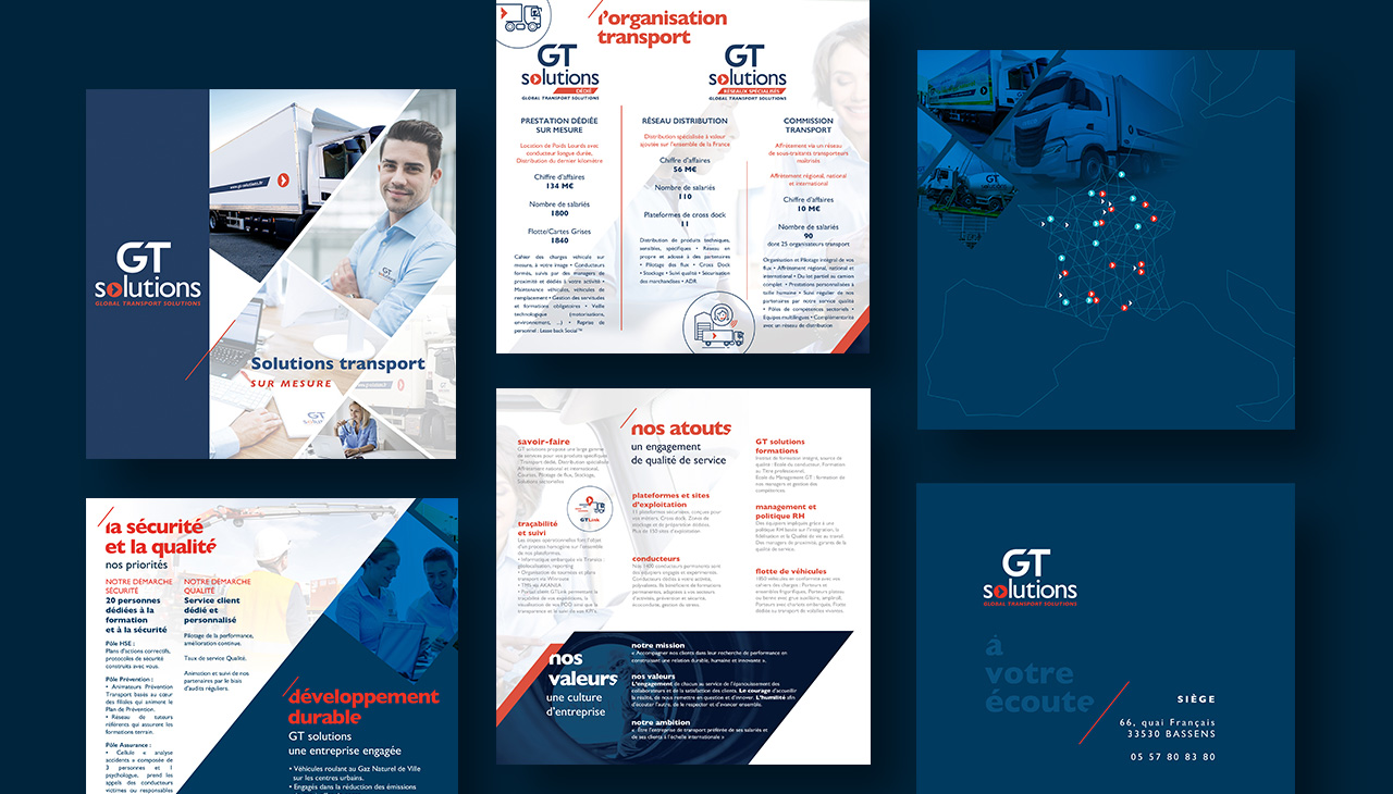 GT solutions, une plaquette - design graphique, plaquette - agence bonbay conseils