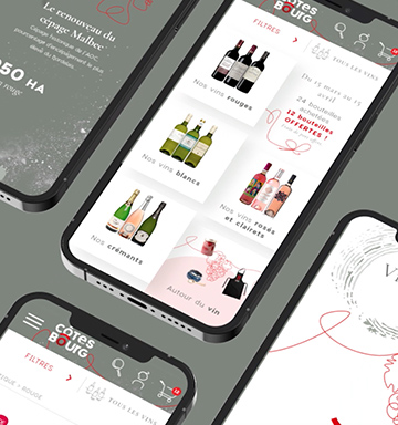Côtes de Bourg - webdesign, développement, développement spécifique, référencement, réalisé par bonbay agence de communication digitale et graphique à Bordeaux