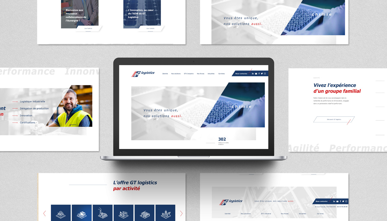 GT logistics – Un site dynamique - Webdesign, développement, SEO - agence bonbay conseils