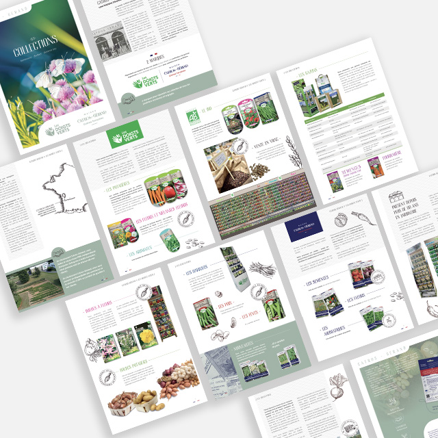 Catalogue Les Doigts Verts - design graphique, print, catalogue - agence bonbay conseils