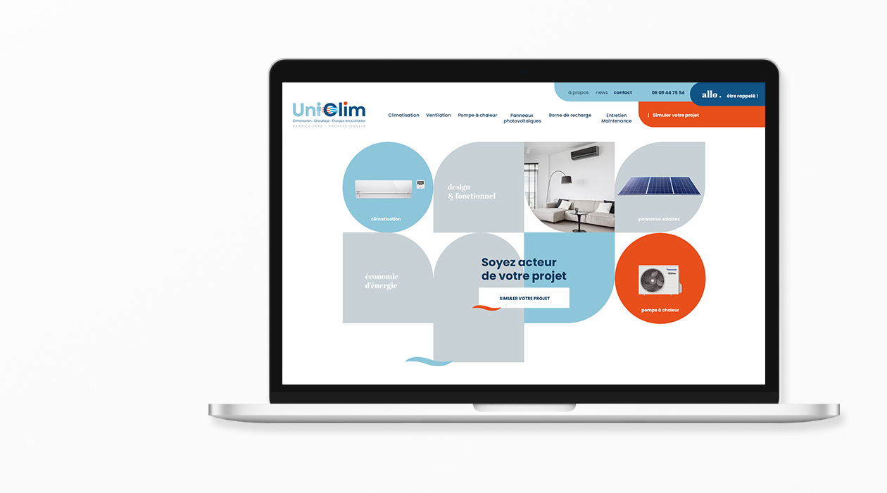 Uniclim - webdesign, développement, SEO, SEA, réalisé par bonbay